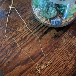 Gold plated goddess necklace